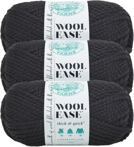 Vista 16 de Lion Brand Yarn - Ovillo de lana Wool-Ease Thick & Quick color fuerza aérea Super Bulky Wool Acrylic Blend Fiber for Soft Hats, Sweaters, Chunky