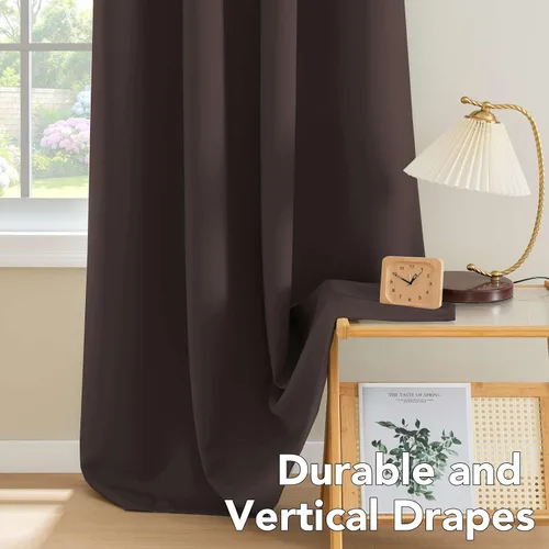 Vista 8 de Cortinas opacas para dormitorio, con aislamiento térmico para oscurecer la habitación, cortinas de sala de estar, 45 pulgadas de largo, con ojales