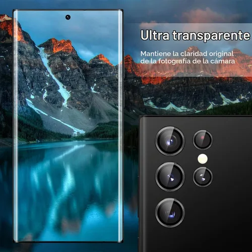 Vista 3 de JETech Protector de lente de cámara para Galaxy S22 Ultra, negro fantasma