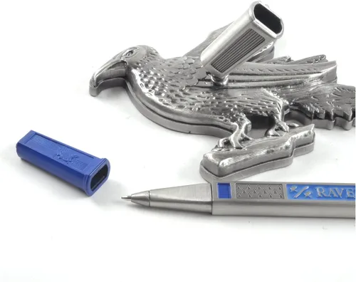 Vista 2 de Noble Collection - Bolígrafo Ravenclaw de Harry Potter con soporte de mesa, multicolor, NN8622