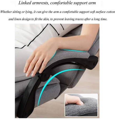 Vista 3 de Silla de computadora Silla de tela Silla de oficina Silla trasera Silla reclinable Silla de elevación giratoria Taburete cómodo hogar