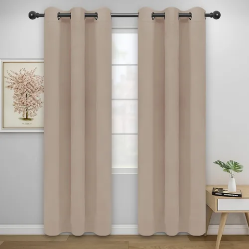 Vista 10 de Easy-Going - Cortinas opacas para dormitorio, aislamiento térmico sólido con ojales, cortinas de ventana para reducción de ruido, cortinas
