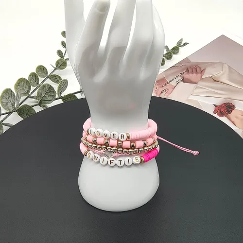 Vista 2 de APIUWOXE Friendship Bracelets Gifts for Women, Tour Bracelet Outfit Clay Inspired Layering Bracelet for Girls Friend Bohemian Concert Album Music