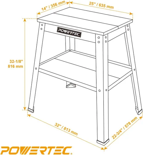 Vista 4 de POWERTEC Paquete de soporte de herramientas universal con base móvil WEN para herramientas de carpintería