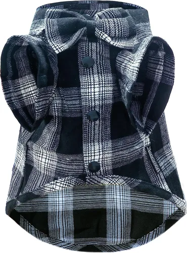 Vista 9 de MAMORE Vestido tipo camisa para perro, camisa de lazo de príncipe perrito, atuendo formal casual para mascotas para perros pequeños, medianos