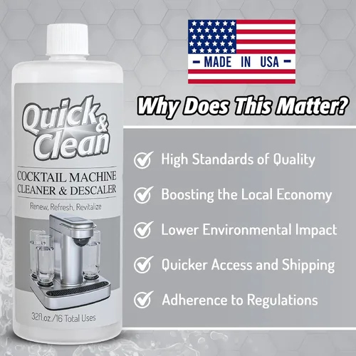Vista 2 de Quick & Clean Limpiador y descalcificador de máquinas de cócteles - Fabricado en los Estados Unidos - Limpiador y descalcificador para máquinas