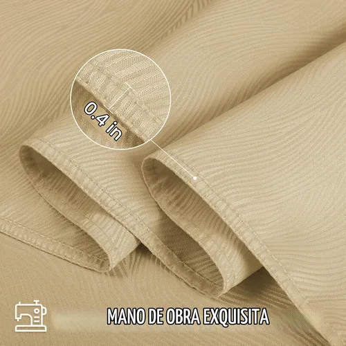 Vista 4 de Softalker Mantel rectangular de jacquard, diseño de remolinos, impermeable, resistente a las manchas, sin arrugas, tela de gran peso para Beige