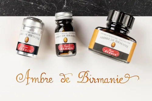 Vista 7 de Tinta para pluma estilográfica Herbin - Botella embotellada de 30 ml - Ambre de Birmanie