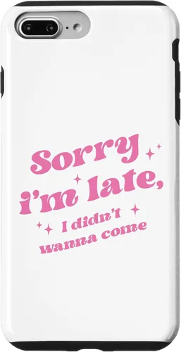 Vista 9 de Carcasa estética para iPhone 15 Sorry I'm Late I Didnt Want To Come, color rosa