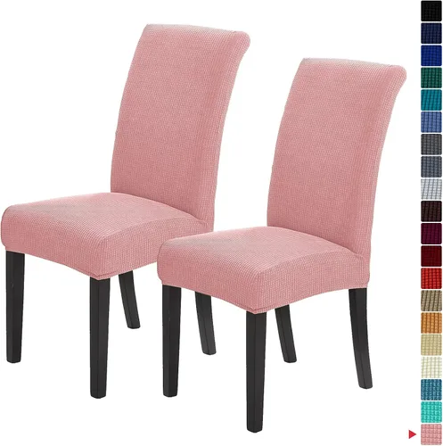 Vista 55 de Juego de 2 fundas para sillas de comedor, fundas elásticas para sillas de comedor, fundas para sillas de cocina de jacquard texturizadas, decoración