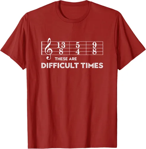 Vista 45 de Musician - Camiseta con texto en inglés "These are Difficult Times", talla S