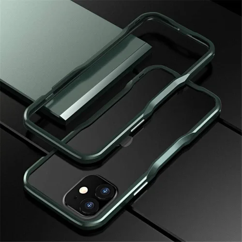 Vista 19 de Parachoques de aluminio compatibles con iPhone 12 Mini de 5.4 PULGADAS, estuche con marco metálico, parachoques delgado de diseño genial y Negro