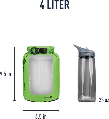 Vista 7 de Sea to Summit View Dry Sack, bolsa seca transparente, 4 litros, verde manzana