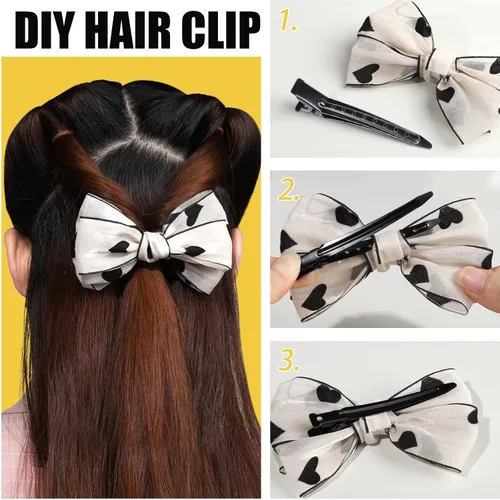 Vista 5 de YGDZ Pinzas de pico de pato, 30 pinzas de pelo de cocodrilo de metal de 3.5 pulgadas con agujeros, pinzas para el cabello para seccionar peinados