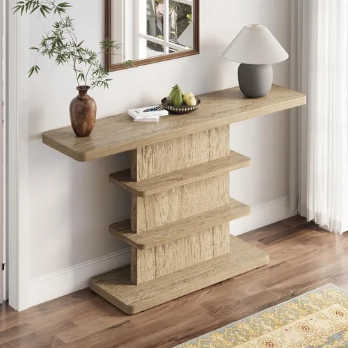 Vista 10 de Mesa consola pequeña de 31.9 pulgadas, estilo retro, estilo campestre, estilo francés, vintage, mesa de entrada, mesa de sofá para sala de estar