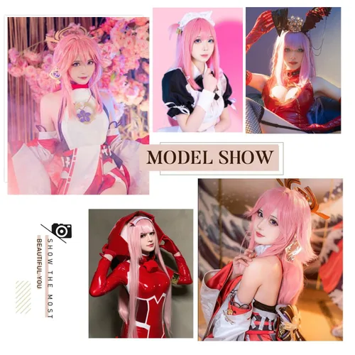 Vista 38 de COSPLAZA Cosplay peluca larga recta plana explosión sintética anime pelo negro