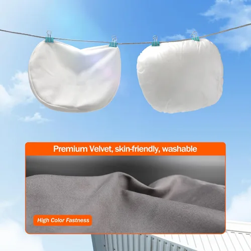 Vista 7 de 2 piezas de almohada de cuello para coche para reposacabezas, cojines de apoyo para asientos de conducción, microfibra de terciopelo, poliéster