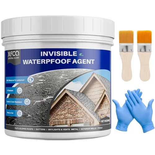 Vista 10 de Sellador impermeable transparente, revestimiento impermeable transparente de 5 galones, agente invisible a prueba de agua líquido para techos
