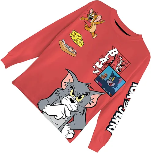 Vista 3 de Tom & Jerry - Camiseta de manga larga con dibujos animados vintage