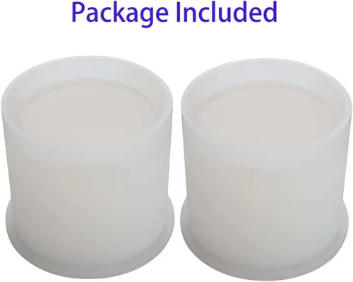 Vista 6 de Paquete de 2 moldes de silicona cilíndricos de resina cilíndrica grandes, 2.95 x 2.95 pulgadas, moldes para macetas y soportes para bolígrafos