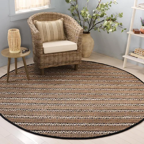 Vista 7 de SAFAVIEH Natural Fiber Collection NFB655Z - Alfombra de pasillo de 2 pies 3 pulgadas x 8 pies, color negro y natural, hecha a mano de yute a rayas