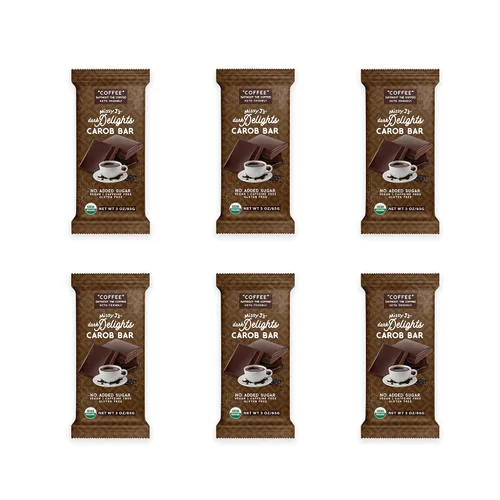 Vista 13 de Missy J's Organic Carob Dark Delights - Barra de caramelo de café sin azúcar, 3 onzas, paquete de 12 unidades, vegano, sin gluten y cafeína