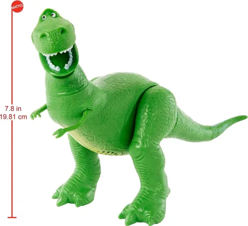 Vista 4 de Mattel DisneyPixar Toy Story 4 True Talkers Figura Rex, 7.8 in / 19.81 cm de altura Posable, Figura de personaje parlante con apariencia auténtica