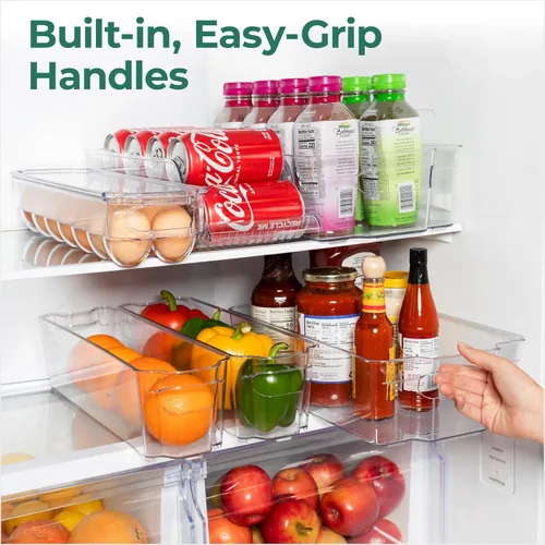 Vista 6 de Greenco Organizadores y Almacenamiento para Refrigerador - Juego de Contenedores Organizadores Transparentes para Refrigerador, Plástico