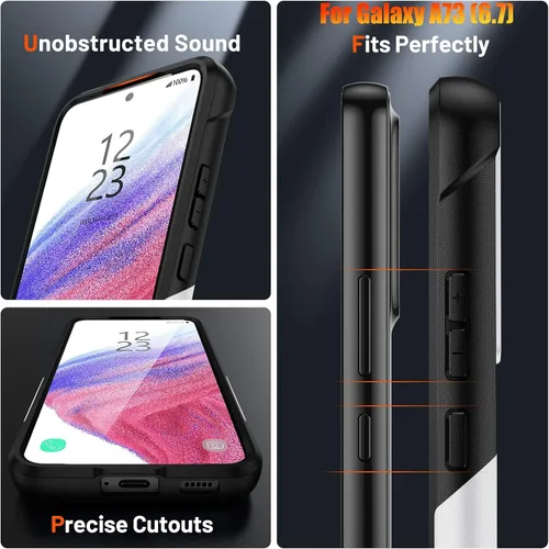 Vista 6 de Funda resistente para Samsung Galaxy A73 (5G) de 6.7 pulgadas, 4 esquinas con bolsas de aire [protección contra caídas de 12 pies], agarre
