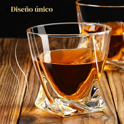 Vista 2 de PARACITY Juego de 2 vasos de whisky, vasos de cóctel Old Fashioned, vasos de whisky de 10 onzas, vasos de bourbon, vasos rocks para whisky escocés