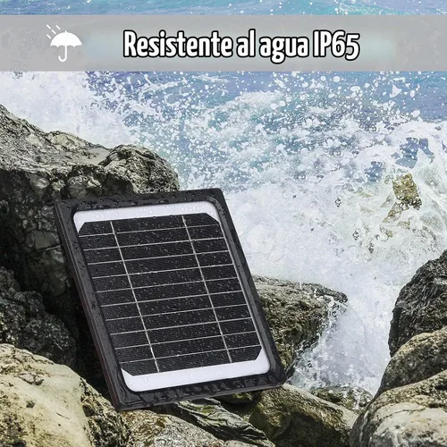 Vista 6 de Panel solar de 5W 12V para cámara de rastro con batería recargable 5200mAh
