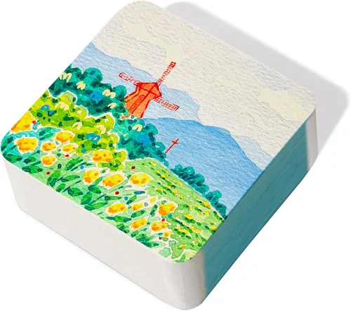Vista 8 de Lightwish 60 Hojas Mini Cuaderno de Bocetos de Acuarela 2.6 * 2.6'' Prensado en Frío 300gsm/140lb, Cuaderno de Pintura Cuadrado Portátil Desgarrable