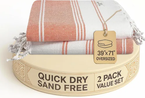 Vista 19 de LANE LINEN Toalla de Playa, Paquete de 2 Toallas de Playa de Gran Tamaño, 39"x71", Toallas de Piscina de Secado Rápido para Adultos, Absorbentes a
