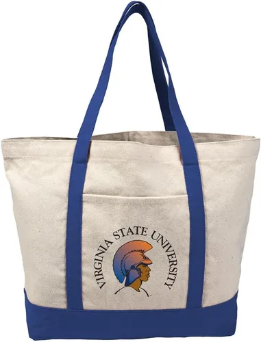 Vista 305 de Campus Lab Bolsa de lona con logotipo primario colegiado con bolsillo externo, bolsa de hombro reutilizable para ir de compras, playa Águilas A&m