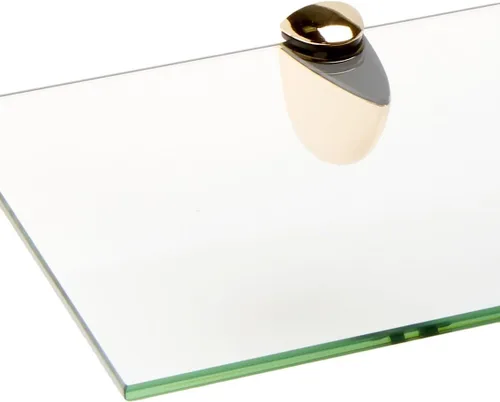 Vista 2 de Spancraft Estante de vidrio doblado Kingbird con soporte de latón de 8" x 32