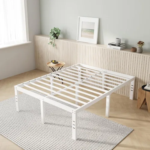 Vista 11 de Novilla Base de cama tamaño Queen, base de cama con plataforma de metal de 14 pulgadas tamaño Queen con espacio de almacenamiento debajo de la cama