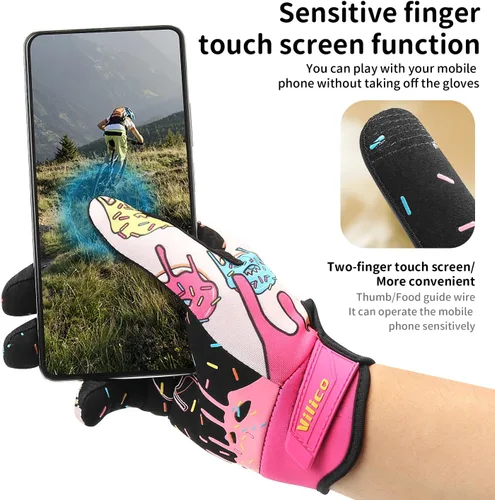 Vista 3 de Guantes de ciclismo de dedo completo para hombres y mujeres, guantes de ciclismo ajustables para actividades al aire libre, ciclismo de montaña