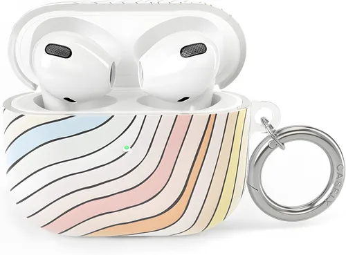 Vista 24 de Casely Funda compatible con AirPods 3 All Smiles Funda para AirPods con adhesivo de cara sonriente