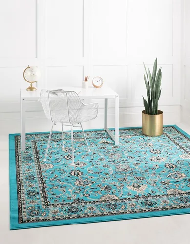 Vista 104 de Unique Loom Sialk Hill Collection - Alfombra de área Washington (6' 1" x 9' Rectángulo Burdeos/Crema)