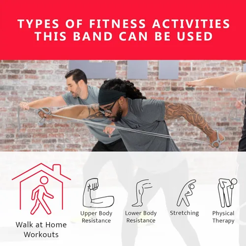 Vista 7 de Walk At Home Guantes de entrenamiento negros Happy Walking Fitness para hombres y mujeres con 7 anillos ajustables bandas de resistencia bandas