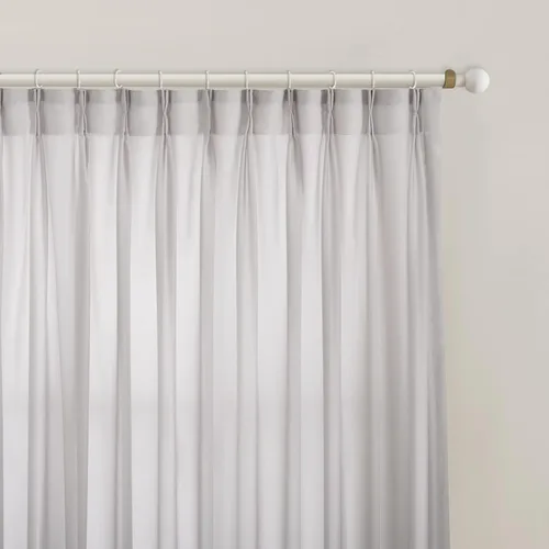 Vista 2 de Cortinas Transparentes de Ventana con Pliegues Pellizco Color Beige de 96 Pulgadas de Largo, 2 Paneles, Terciopelo de Lujo Suave al Tacto Opaco