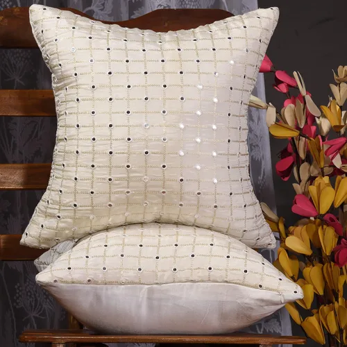 Vista 27 de Juego de 2 almohadas decorativas negras de 12 x 12 pulgadas, fundas de almohada pequeñas de seda para sofá, funda de cojín bordada con lentejuelas