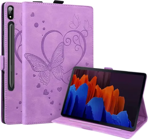 Vista 17 de Dteck Funda para Galaxy Tab S9 Plus/S8 Plus/S7 FE/S7 Plus de 12.4 pulgadas, función de reposo/activación automática de piel sintética con soporte