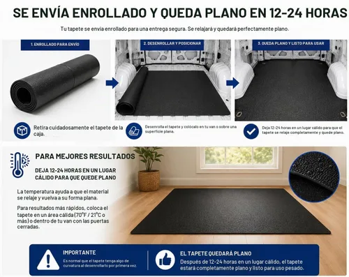 Vista 4 de REZAW-PLAST Tapete de carga de goma para Ram ProMaster City 2015-2022 – Resistente, inodoro, forro de maletero para todas las estaciones – Tapete
