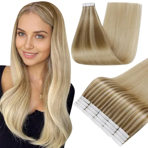 Vista 38 de Full Shine - Extensiones de cabello humano con cinta adhesiva, 10 pulgadas, sin costuras, color 1 negro azabache de 1.06 oz, cinta invisible