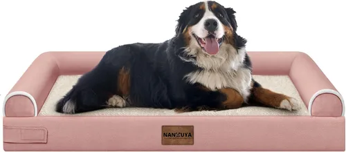 Vista 108 de NANUYA - Cama ortopédica para perros de tamaño mediano/grande, lavable: Camas con almohada para perros de tamaño mediano/grande, sofá de espuma
