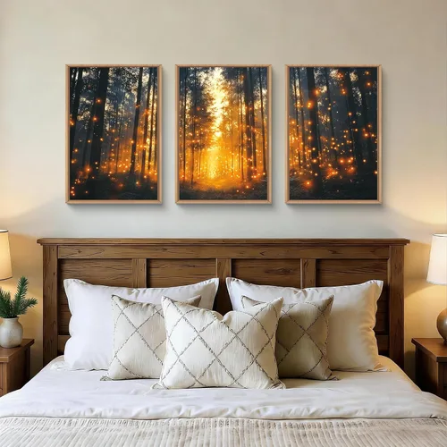 Vista 21 de Lienzo decorativo abstracto grande con marco naranja quemado, decoración de pared azul neutro y negro, arte moderno con pinceladas, impresión