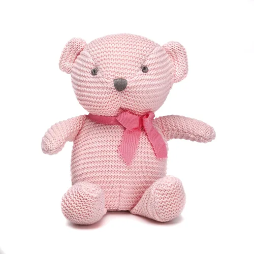 Vista 19 de FLUFFYFUN Oso de peluche azul 100% algodón orgánico de 6.5 pulgadas, animales de peluche para recién nacido Oso Azul