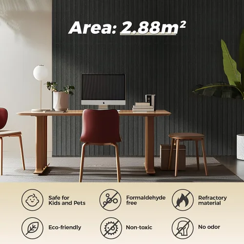 Vista 4 de Paquete de 4 paneles de pared acústicos de doble capa grandes autoadhesivos, 47.2 x 23.6 x 0.71 pulgadas, panel de pared insonorizado, barrera