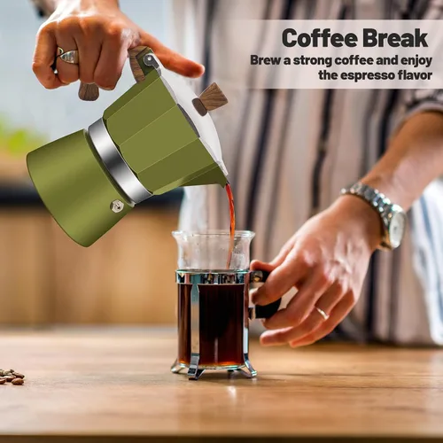 Vista 56 de Cafetera clásica de aluminio para 3 tazas Azul